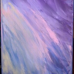 Abstract Purple and Blue Canvas Art - Set of 2 Hand Painted 11x14 Art Paintings